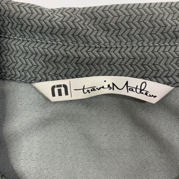Travis Mathew Polo Shirt Men XL Extra Large Graphite Grey Weave Performance Golf - Picture 3 of 9